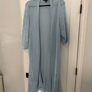 Lane Bryant Sky Blue Crochet Cardigan